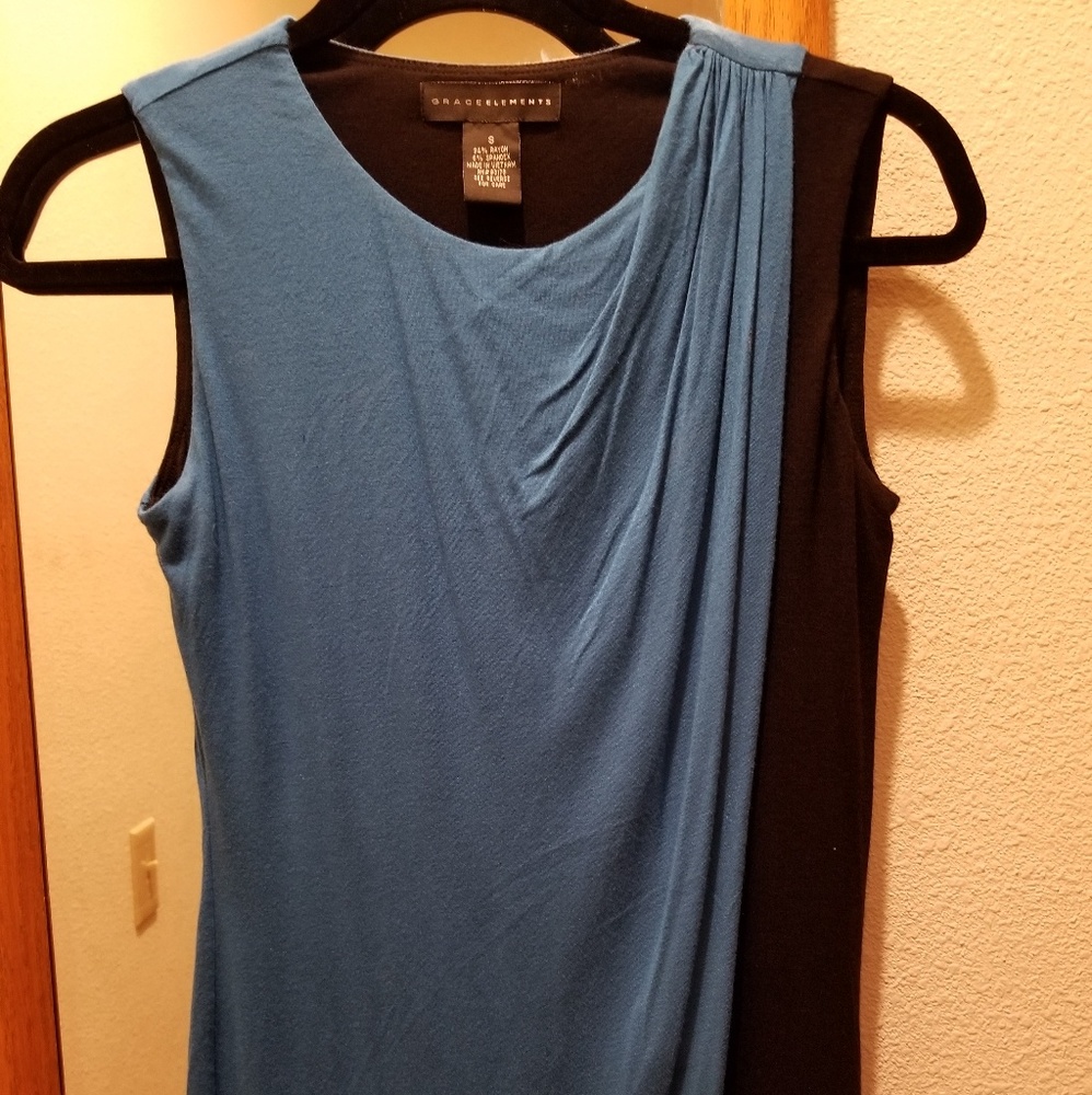 Black and blue Grace Elements shirt
